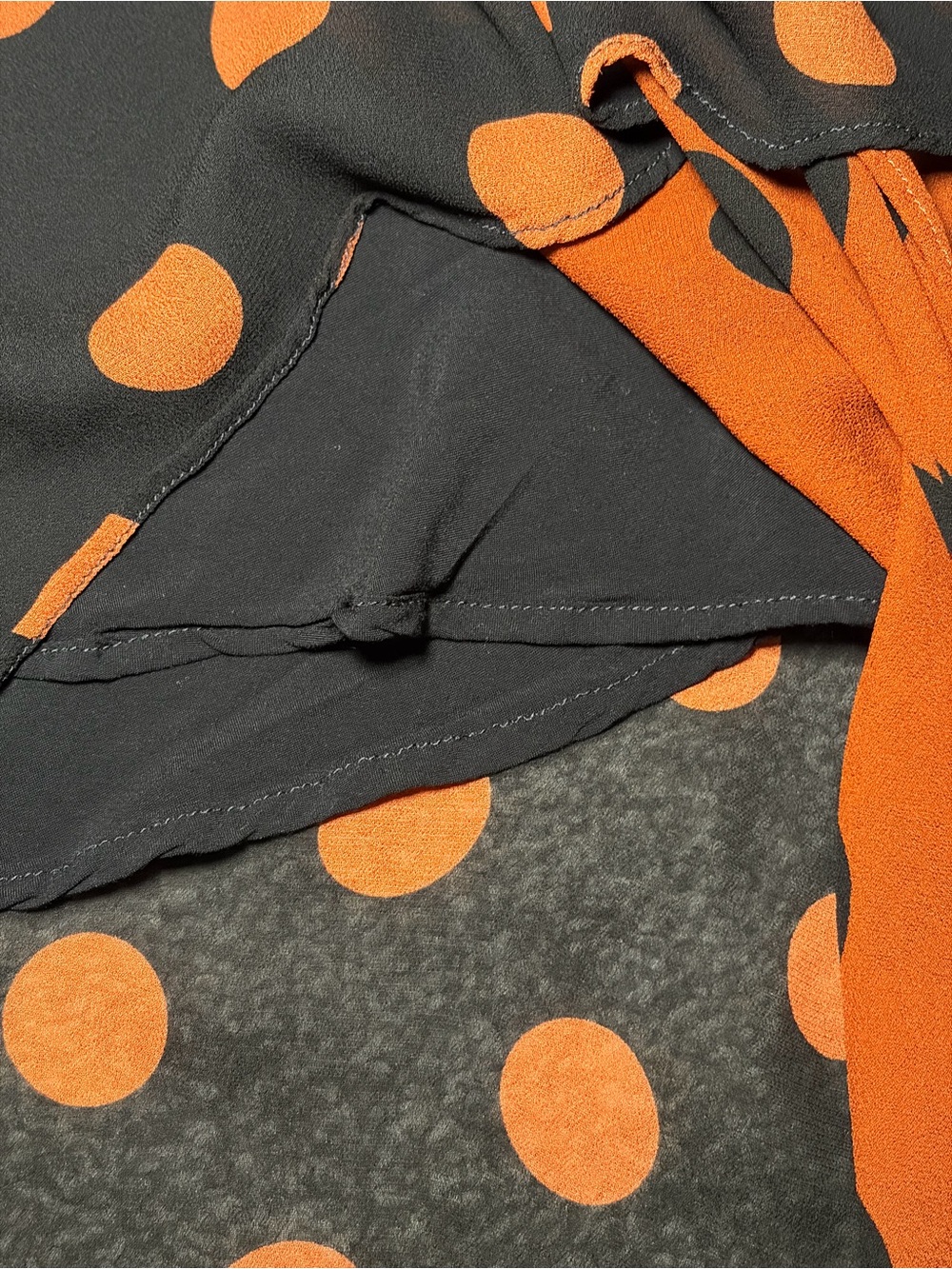 Maeve by Anthropologie Oksana Midi Skirt Orange Black Polka Dot Medium Fall - Picture 10 of 13